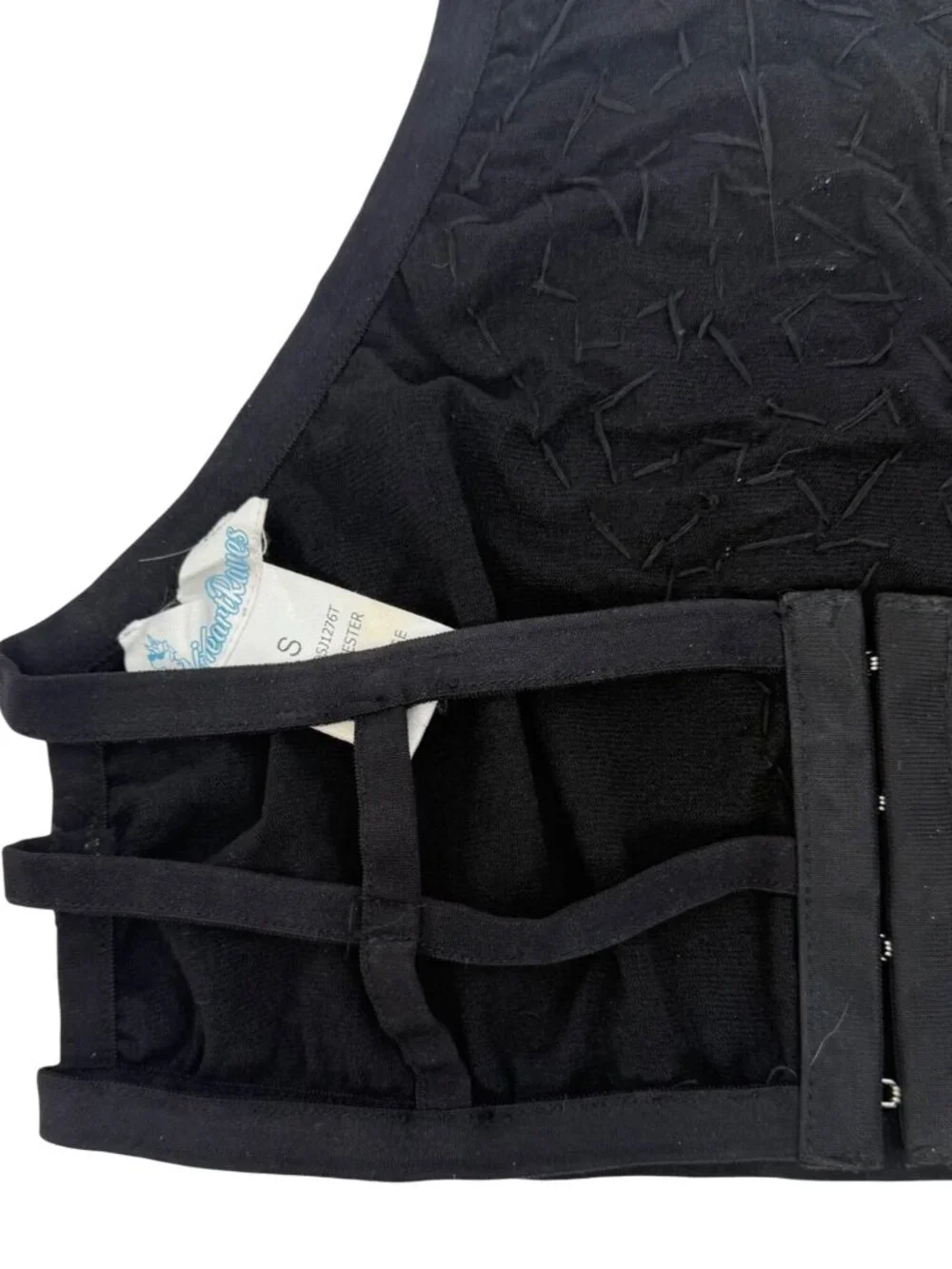 I Heart Raves 2 Piece Black Holographic Caged Halter Top & Bottoms Set| Festival - Picture 13 of 16